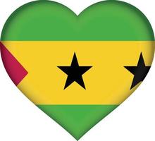 Sao Tome and Principe flag heart vector