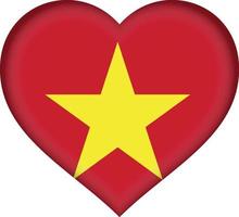 Vietnam flag heart vector