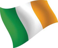 Ireland flag waving isolated vector illustration