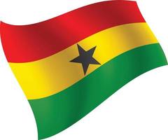 bandera de ghana ondeando ilustración vectorial aislada vector