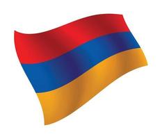 bandera de armenia ondeando ilustración vectorial aislada vector