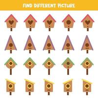 Find picture which is different from others. Worksheet for kids. vector