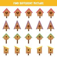 Find picture which is different from others. Worksheet for kids. vector