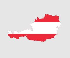 mapa y bandera de austria vector