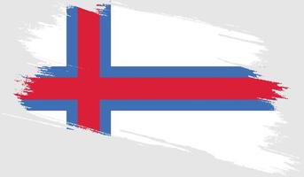 Faroe Islands flag with grunge texture vector