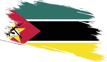 bandera de mozambique con textura grunge vector