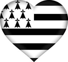 Brittany flag heart vector