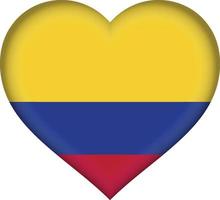 Colombia flag heart vector