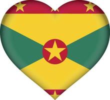 Grenada flag heart vector