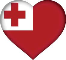 Tonga flag heart vector