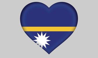 Nauru flag heart vector