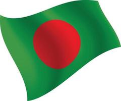 bandera de bangladesh ondeando ilustración vectorial aislada vector