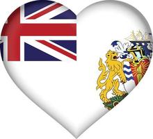 corazón de la bandera del territorio antártico británico vector