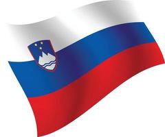 Slovenia flag waving isolated vector illustration