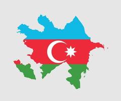 mapa y bandera de azerbaiyán vector