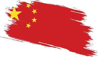 bandera china con textura grunge vector