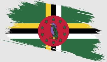 Dominica flag with grunge texture vector