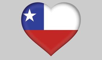 corazón de la bandera chilena vector