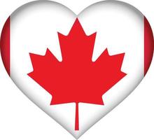 Canada flag heart vector