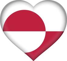 Greenland flag heart vector