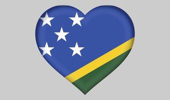 Solomon Islands flag heart vector