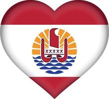 french polynesia flag heart vector