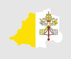 Map and flag of Vatican City vector