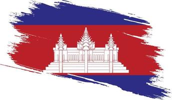 Cambodia flag with grunge texture vector