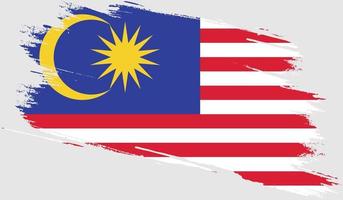 Malaysia flag with grunge texture vector