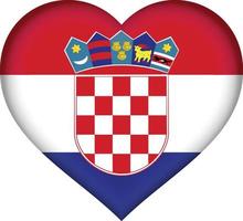 corazón de la bandera de croacia vector