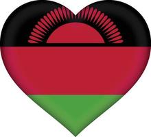 Malawi flag heart vector