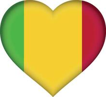 Mali flag heart vector