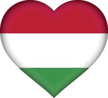 Hungary flag heart vector