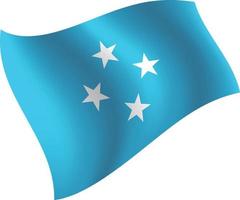 Micronesia flag waving isolated vector illustration