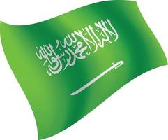 bandera de arabia saudita ondeando ilustración vectorial aislada vector