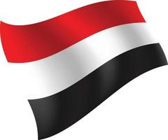 Yemen flag waving isolated vector illustration