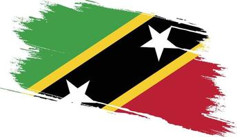 Saint Kitts and Nevis flag with grunge texture vector