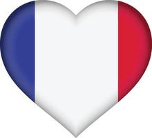 France flag heart vector