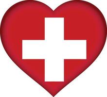 Switzerland flag heart vector