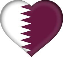 Qata flag heart vector