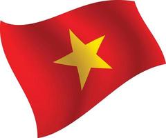 Vietnam flag waving isolated vector illustration
