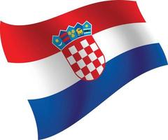 Croatia flag waving isolated vector illustration