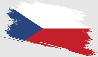 bandera de la república checa con textura grunge vector