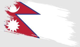 bandera de nepal con textura grunge vector