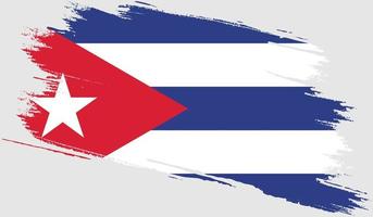 bandera cubana con textura grunge vector