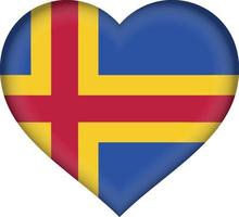 Aland flag heart vector