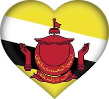 Brunei flag heart vector