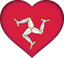 Isle of Man flag heart vector