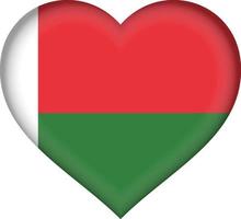 Madagascar flag heart vector