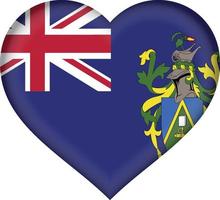 pitcairn islands flag heart vector